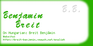 benjamin breit business card